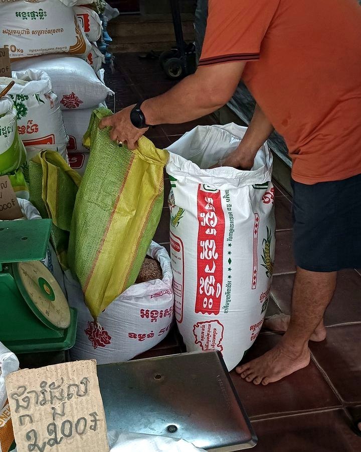 Buying rice for the families