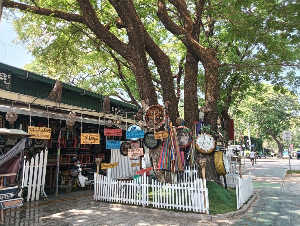 Colourful bars under the trees