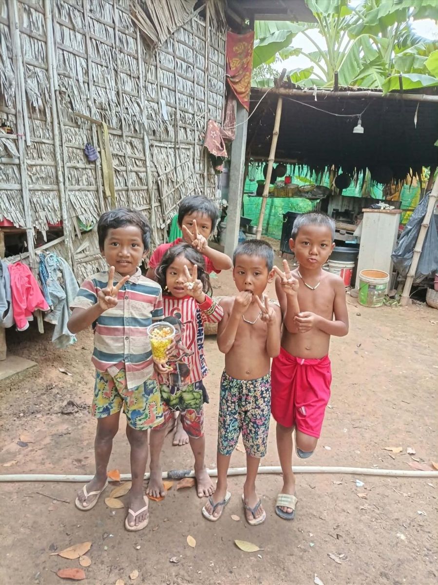 Village kids say hello